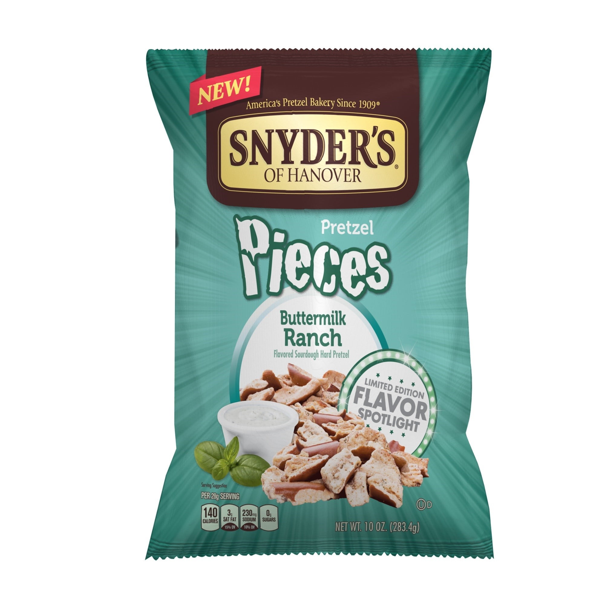 Snyder's of Hanover Buttermilk Ranch Pretzel Pieces Limited Edition, 10