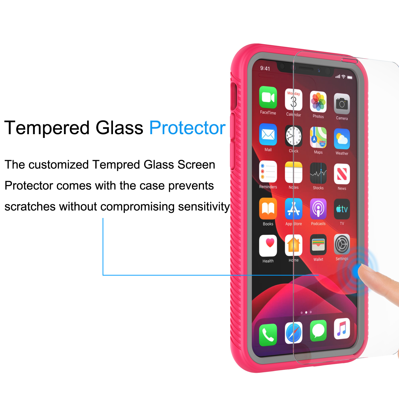 iPhone 11 11 Pro 11 Pro Max Case Sturdy, Tekcoo Clear Full Body Heavy Duty Protection Built-in Screen Protector Shockproof Rugged Cover for Apple iPhone 11 11 Pro 11 Pro Max - image 4 of 6