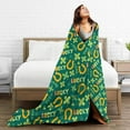thumbnail image 6 of Yibo Super Soft Cozy Flannel Blanket for All Seasons St Patrick S Day Clover Lightweight Blanket for Bed/Couch/Sofa/Camping- Green Lucky Shamrocks Irish Clover, 6 of 8