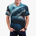 thumbnail image 1 of Balery 3D Realistic Shark Camisa Polo de Hombre con Estampado, de Manga Corta y Tejido Medio, Camisa Tipo Golf Polo-Large, 1 of 6