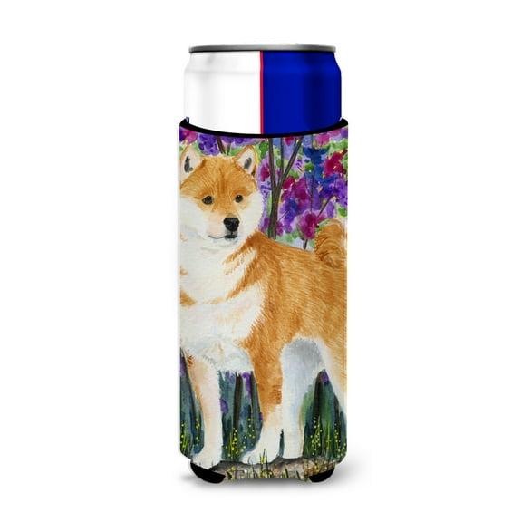 Caroline's Treasures SS8061MUK Shiba Inu Ultra Hugger for slim cans, Slim Can, multicolor