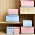 thumbnail image 3 of ETHZZLE 1Pc Pink Sundries Organizer Storage Box Foldable and Moisture Resistant for Living Room, 3 of 8