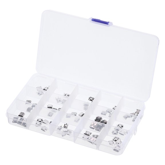 Uxcell Micro USB Sockets Kit Female Plug Connector Port Repair Replacement Terminal for Electronic Circuit Board 75 Pack