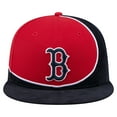 thumbnail image 2 of Men's New Era Navy/Red Boston Red Sox Retro Split Corduroy Snapback Hat, 2 of 5