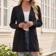thumbnail image 3 of Women's Lightweight Cardigan Long Sleeve Sweater Open Front Casual Fall Cardigans with Pockets,Black 2XL, 3 of 7