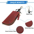 thumbnail image 5 of Unique Bargains Car Key Case Universal Leather Smart Key Fob Cover 4.72"x2.28"x0.79" Burgundy, 5 of 6