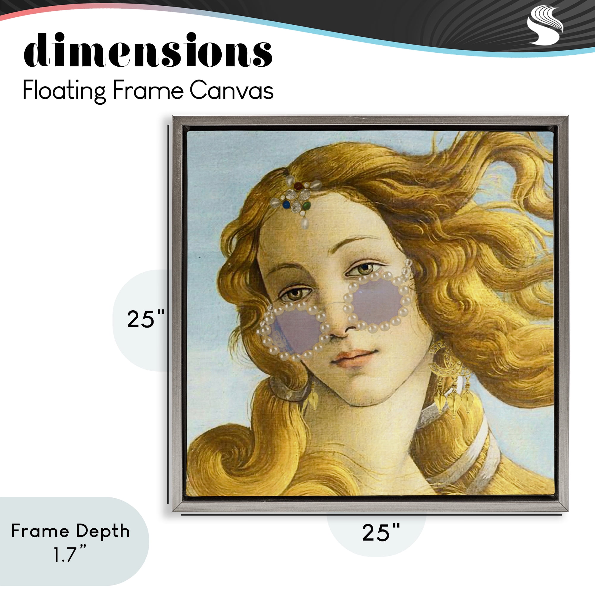 Stupell Industries Modern Day Venus Shades Gray Framed Floater Canvas Wall Art, design by Grotto Studios