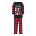 thumbnail image 2 of Qiylii Family Christmas Matching Pajamas Set, Long Sleeve Letters Tops+Plaid Pants, 2 of 9