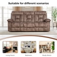 thumbnail image 3 of Bonzy Home Manual Reclining Sofa Adjustable Backrest,3 Seat Recliner Couch Sofa with Overstuffed Arms and Back Sofa Set for Living Room, Camel, 3 of 7