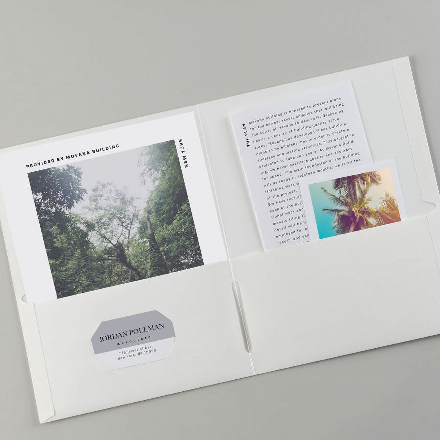 Avery® Letter Pocket Folder - 8 1/2" X 11" - 40 Sheet Capacity - 2 Internal Pocket(s) - White - 125 / Carton