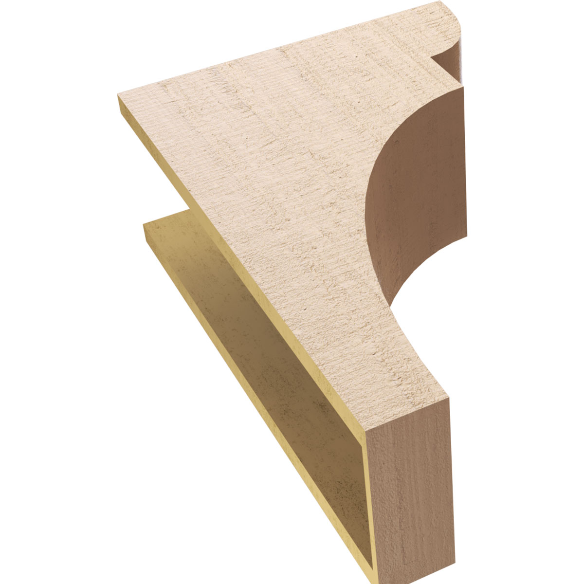8"W x 16"D x 24"H Classic Yorktown Rough Cedar Woodgrain TimberThane Corbel, Primed Tan