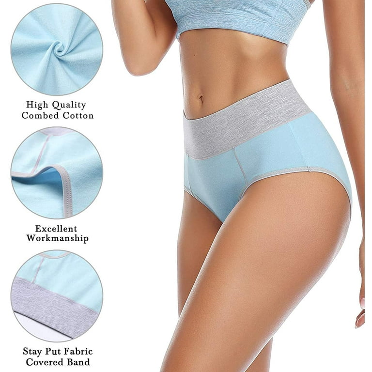 Women's Half Wrapped Hip Solid Color Briefs Cotton Comfortable Large Size  High Waisted Moisture-Wicking Full Coverage Panties S-XXL(3-Packs)