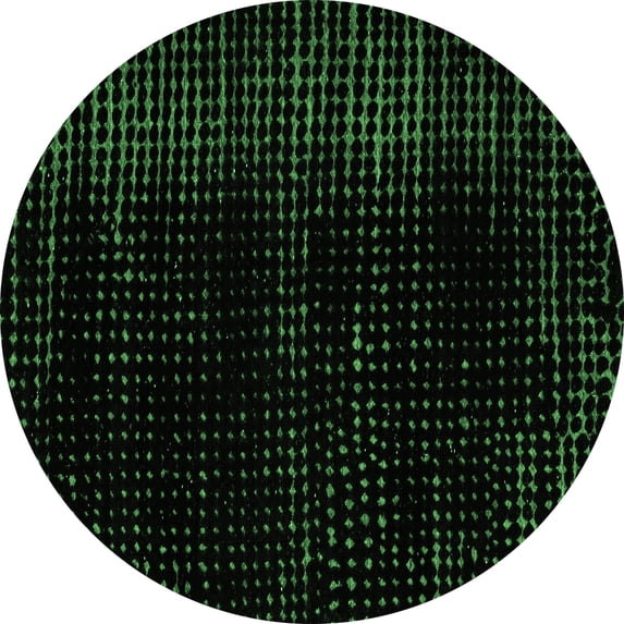 Ahgly Company Indoor Round Abstract Emerald Green Modern Area Rugs, 5' Round