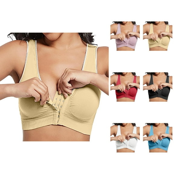 Sports Bras for Women Front Closure Mesh Breathable No Underwire Lightweight Yoga Gym Athletic Bralettes Workout Bra