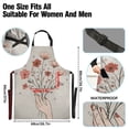 thumbnail image 3 of Yayeee Chief Kitchen Apron with Pockets for Cooking Water Resistant Unisex Adjustable Neck Strap, Red Flower, 3 of 7