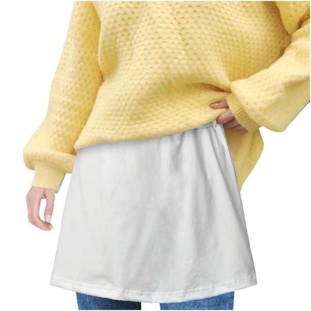 Gibobby faldas para mujer Falda de pedo Doblada en suéter con dobladillo(Blanco, XL)