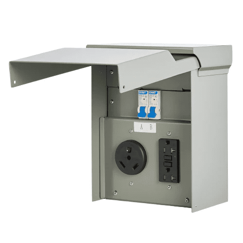 20/30Amp Temporary Power Outlet Box RV Electrical Panel NEMA & GFCI