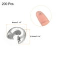 thumbnail image 2 of Uxcell 200 Pack 4mm Crimp Beads Covers Round Open Beads End Tips Silver, 2 of 5