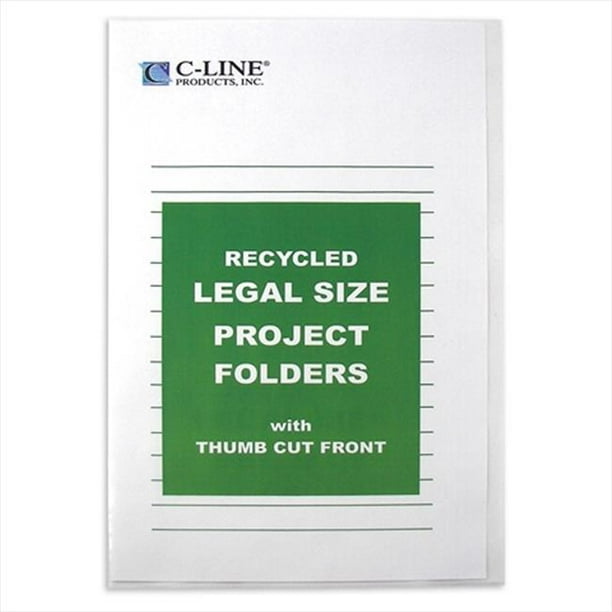C-Line Produits 62129BNDL2BX Dossiers de Projet Recyclés Effacer l'Éblouissement Réduit Juridique 14 x 8.5 25-BX - Lot de 2 BX