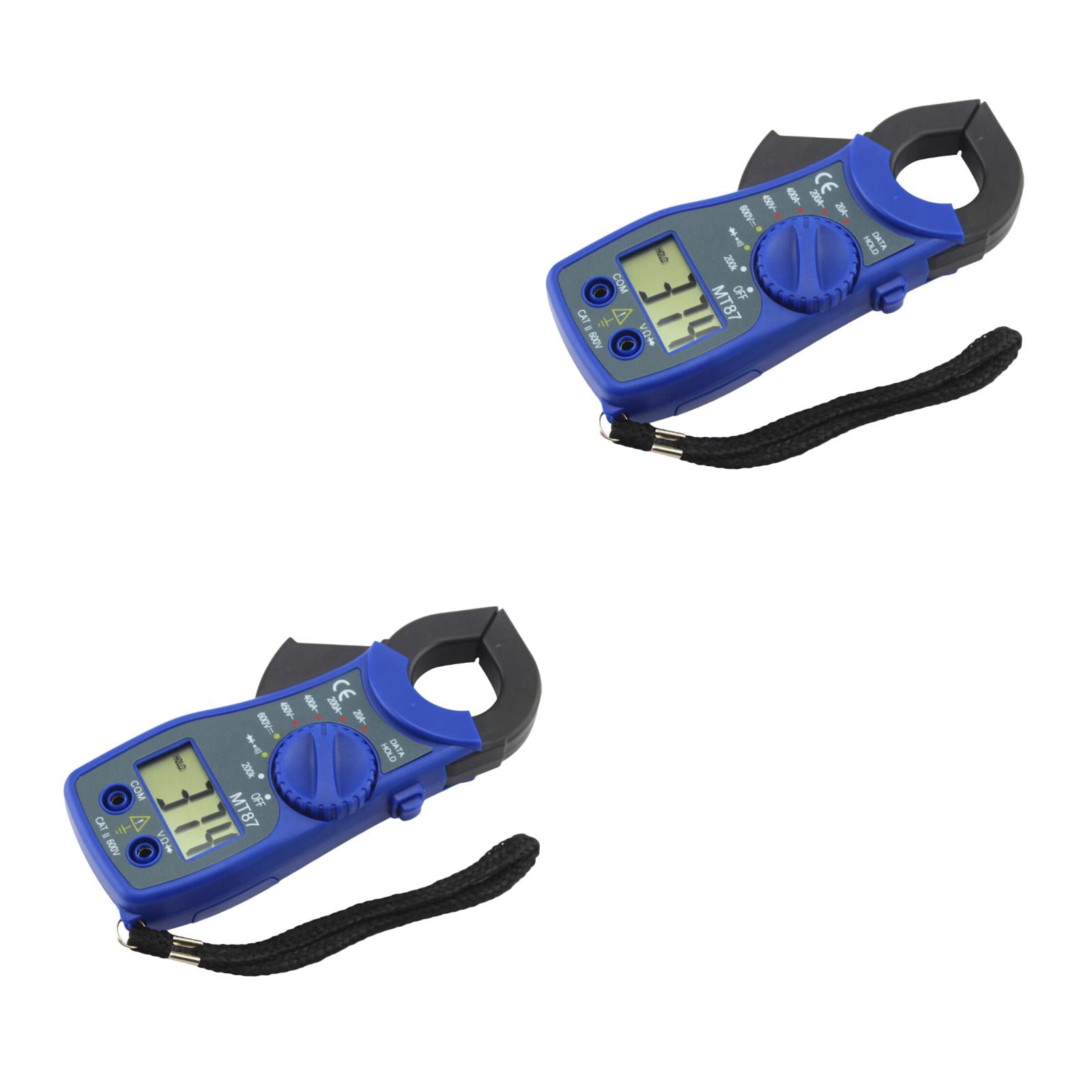 2pcs MT87 Blue Digital Multimeter Clamp Meter Current Clamp Pincers Current Voltage Tester