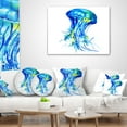 thumbnail image 4 of Designart Ocean Water Jellyfish - Animal Throw Pillow - 12x20, 4 of 5