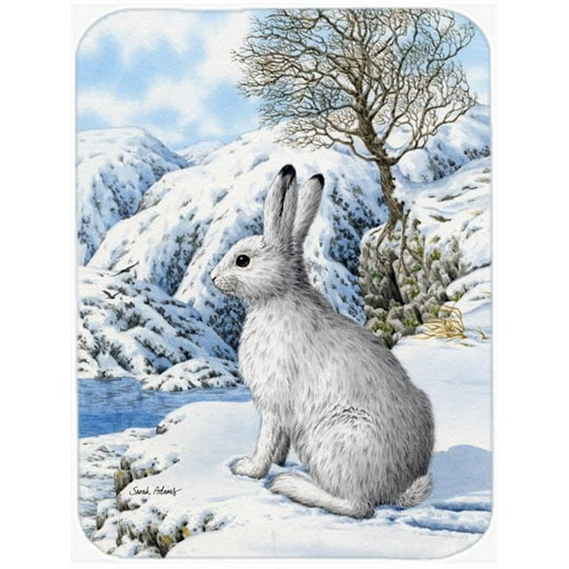 Carolines Treasures ASA2037LCB Lièvre de Montagne Blanc Planche à Découper en Verre-Grande