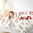 thumbnail image 3 of Erosebridal Sport Rugby Bowknot Twin Comforter Sets 3-Piece for Kids Boys Girls,Teens Football Ball Gamer Bedding Set,Lightweight Room Decor, 3 of 6