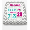 thumbnail image 2 of Personalized Canvas Birth Announcement Nursery Decor Gift, Elephant Design, Custom Name, Date, Weight & Length, Unique Boys & Girls Baby Shower Wall Art Presents, Color Gray # 5, Size - 10X12, 2 of 5