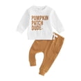 thumbnail image 1 of SUNSIOM Toddler Boys 2PCS Pants Sets Long Sleeve Letter Print Tops and Drawstring Pants Sets, 1 of 9