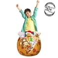 thumbnail image 3 of Fox Storage Toy Bag Chair, Doodle Pattern Funny Animal with Various Items, Stuffed Animal Organizer Washable Bag, Large Size, Marigold Multicolor, by Ambesonne, 3 of 3