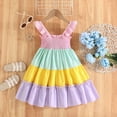 thumbnail image 2 of Girls' Dresses Summer Toddler Kids Girls Casual Dress Colorful Print Sundress Lightweight Breathable Play Wear Toddler Dresses Multicolour 18 Months-24 Months, 2 of 6