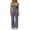 Blue, variant on 2 Piece Womens Matching Outfit Sets Stripe Strapless Bandeau Sleeveless Top and Wide Leg Pants Casual Outfits Trendy Streetwear