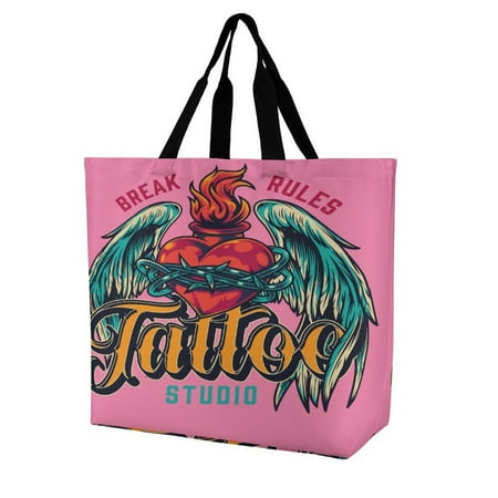Tatto T-shirt Women s Casual Shoulder Bag Shopping Bag Lady Handbag Eco Reusable Large Tote Shopper Storage Bags