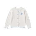 thumbnail image 2 of Edvintorg White Cardigan for Girls Toddler Kids Knitted Sweater Fashion Cute Crewneck Long Sleeve Button Up Cardigan 1-9Years, 2 of 5