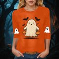 thumbnail image 4 of Godom Fall Round Neck T Shirt Funny Halloween Graphic Tee Casual Family Halloween Tops, 4 of 6
