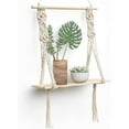 thumbnail image 1 of Hermoso estante de madera, marco, estilo bohemio, marco flotante decorativo, borlas, tejido a mano, sala de estar, baño, soporte para colgar, 1 of 5