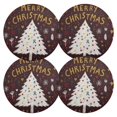 thumbnail image 2 of 15 Inch Round Grid Plate Mats Heat Non-Slip Resistant PVC Placemats for Kitchen Dining Table Decor White Christmas Tree Pattern 4PCS, 2 of 5