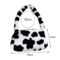 thumbnail image 5 of Zhaomeidaxi Women Leopard Print Shoulder Bag Fluffy Plush Clutch Faux Fur Handbag Tote Bag, 5 of 8