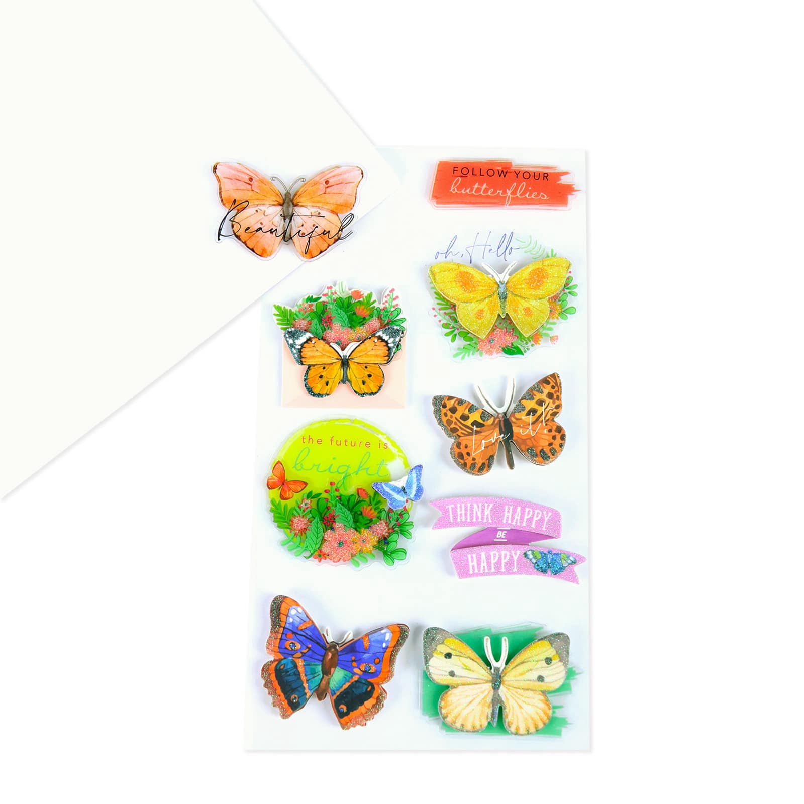 Recollections Butterfly Stickers, 12 Pack