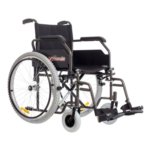 Silla De Ruedas Todo Terreno C/ Elevapiernas De Lujo ReActiv Acero