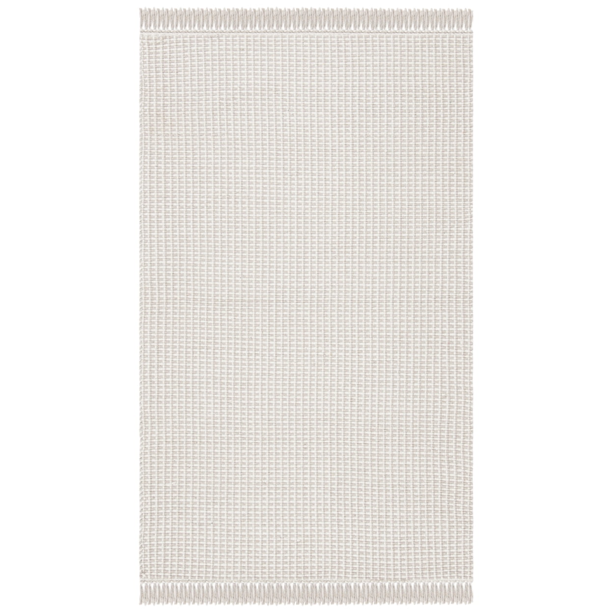 SAFAVIEH Montauk Patton Geometric Cotton Area Rug, Ivory/Grey, 11' x 15'