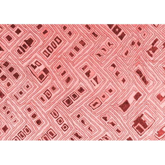 Ahgly Company Indoor Rectangle Abstract Red Modern Area Rugs, 2' x 4'