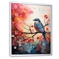 thumbnail image 2 of Designart "Pink Floral Garden with Eastern Bluebird" Animals Framed Wall Art - Shabby Chic Pink Bird Floral Entryway Framed Wall Art, 2 of 6