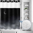 thumbnail image 2 of No Hook Shower Curtain, Night Stars Moon Shower Curtains for Bathroom with See Through Top Window, Modern Abstract Art Cloud Fog Waterproof & Washable Bath Curtain Extra Long 72"x96", 2 of 9