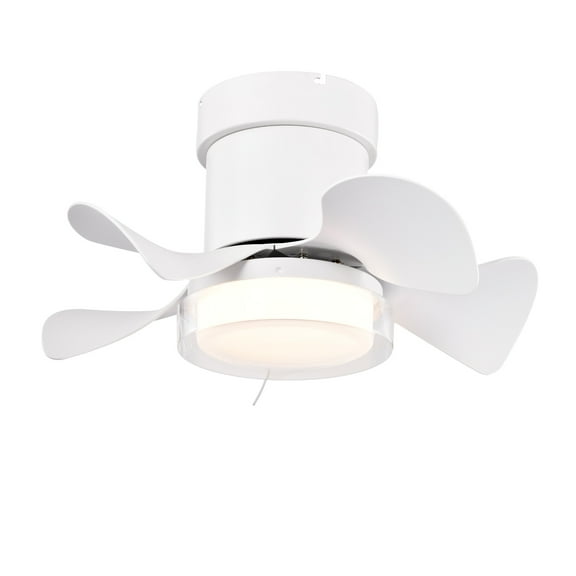 Izzovium 21" Indoor Ceiling Fan with Light Kit, Remote, 3 Color Temps, DC Motor, for Small Spaces, Kitchen, Bedroom, Matte White