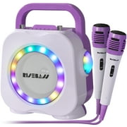 RISEBASS Karaoke Machine for Kids & Adults Singing Machine Speaker with Microphone, Purple