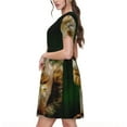 thumbnail image 2 of Rocae Squirrels Eating Peanuts On The Tree for Dresses Summer Casual Ruffle Short Sleeve Cute Crew Neck Flowy Dress with Pockets, 2 of 6