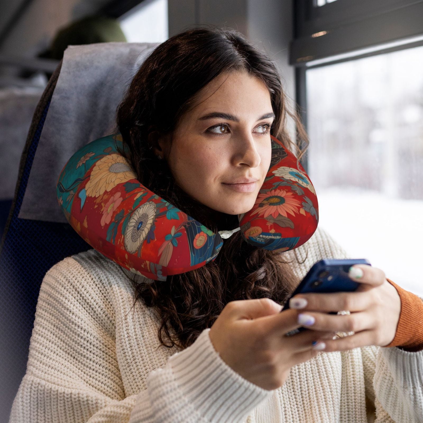 Xecao Sunflower Bald Eagle Print Memory Foam Cervical Neck Pillow Versatile U-Shaped Pillows for Home,Office,Camping,Travelling,Soft Washable Cover