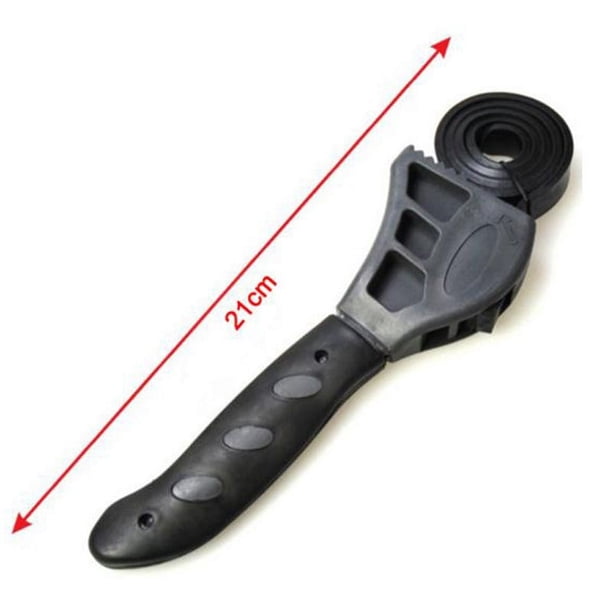 Llave de correa ajustable, llave para filtro de aceite, llave de correa de filtro multifuncional con mango de 22,5 cm, herramienta de extracción para mecánicos y fontaneros Llave de correa ajustable, llave para filtro de aceite, llave de correa de filtro multifuncional con mango de 22,5 cm, herramienta de extracción para mecánicos y fontaneros