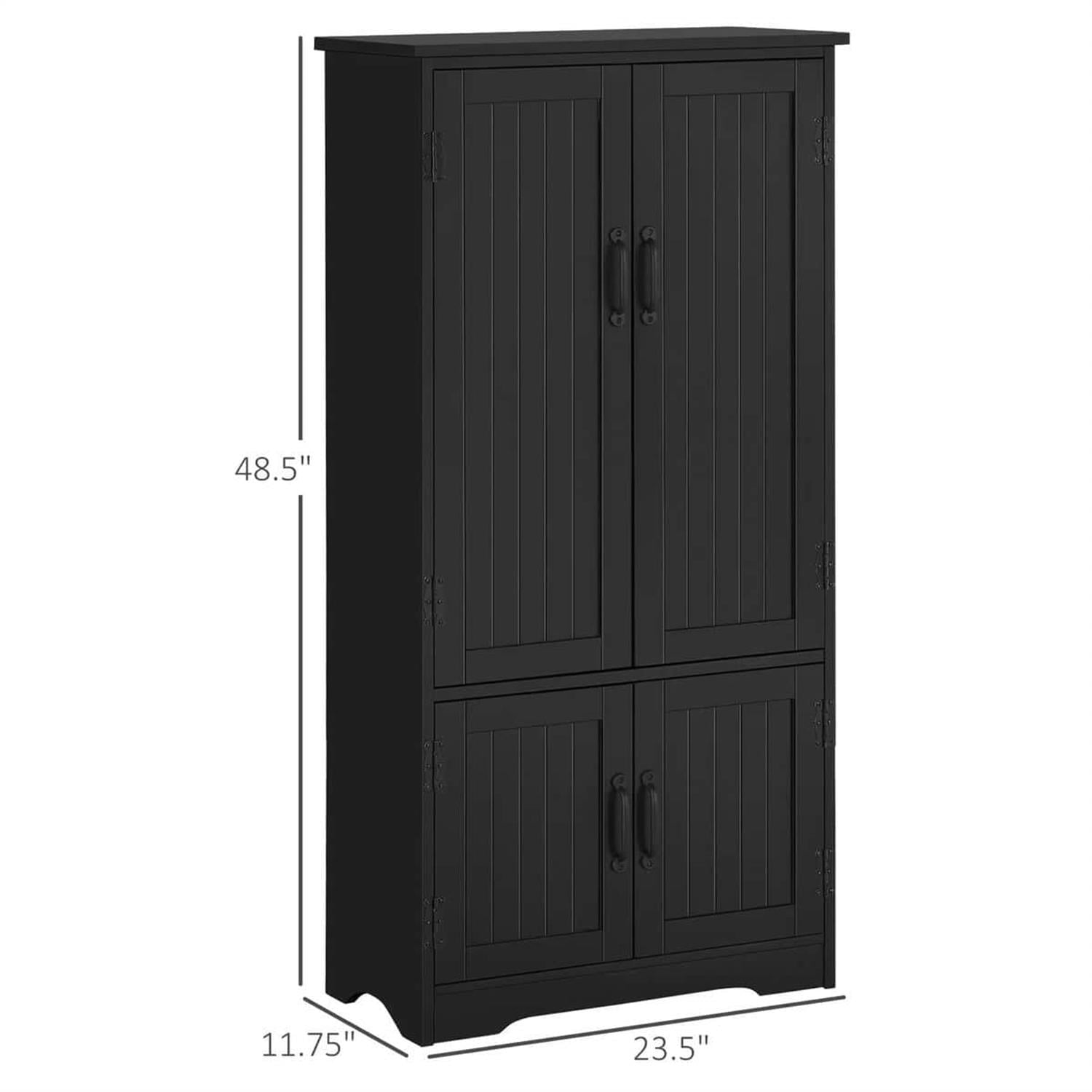 Demi Bonn 48" Modular Storage Cabinet with 2 Sliding Doors, Spacious Shelving for Kitchen Pantry, Easy Assembly, Black